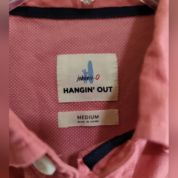 Johnnie-O Long Sleeve Button-Up Shirt Medium Pink Red - Picture 2 of 4